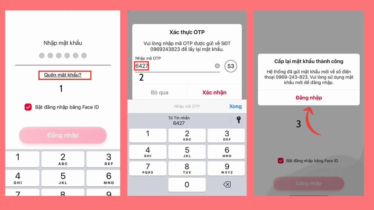 đăng nhập viettel money quên mật khẩu
