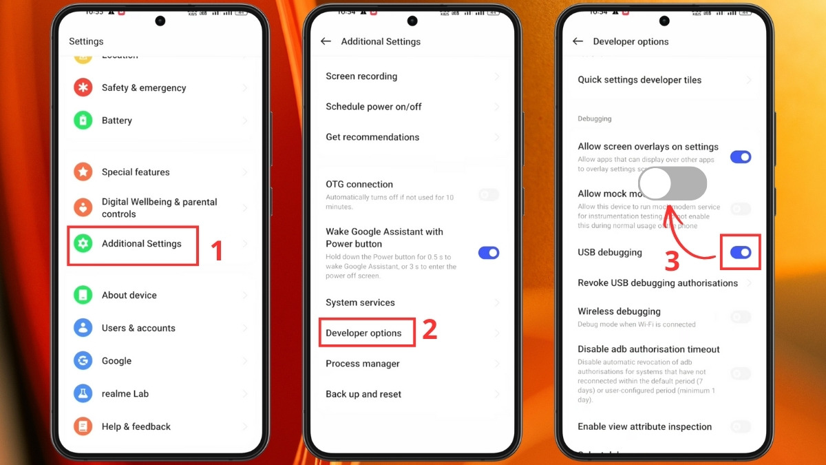 tắt gỡ lỗi usb trên realme