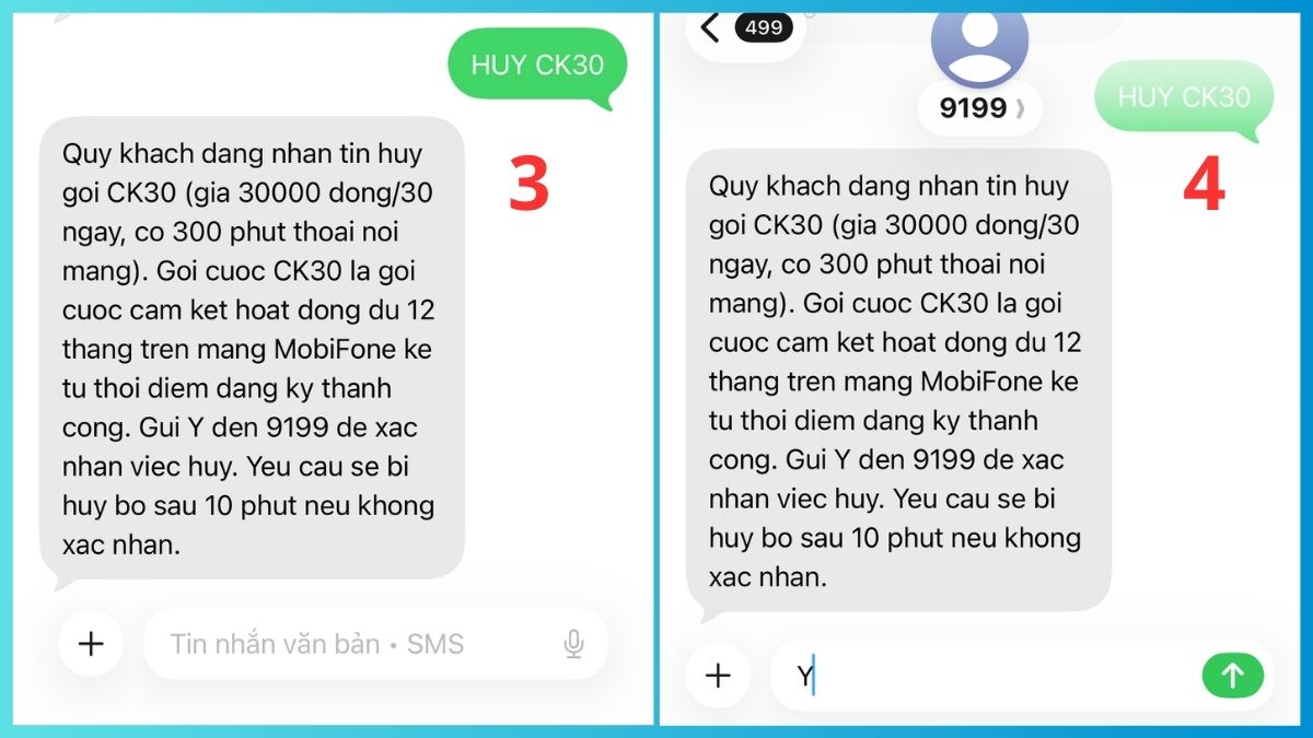 xóa gói cước MobiFone 30k 1 tháng