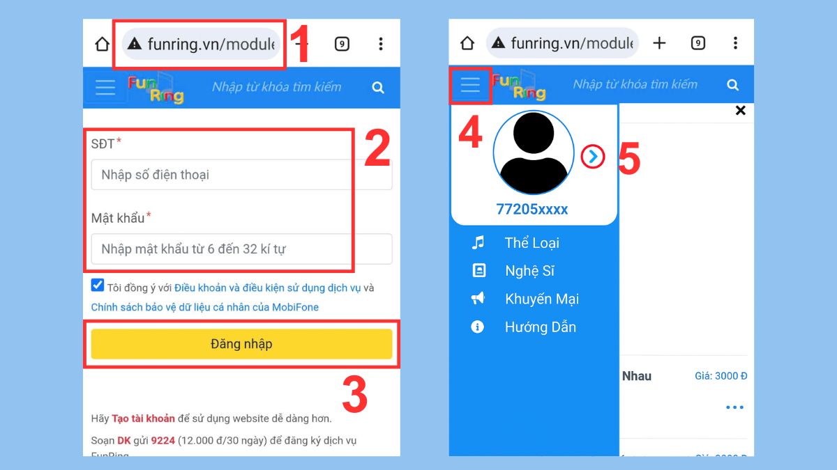 hủy nhạc chờ mobi funring