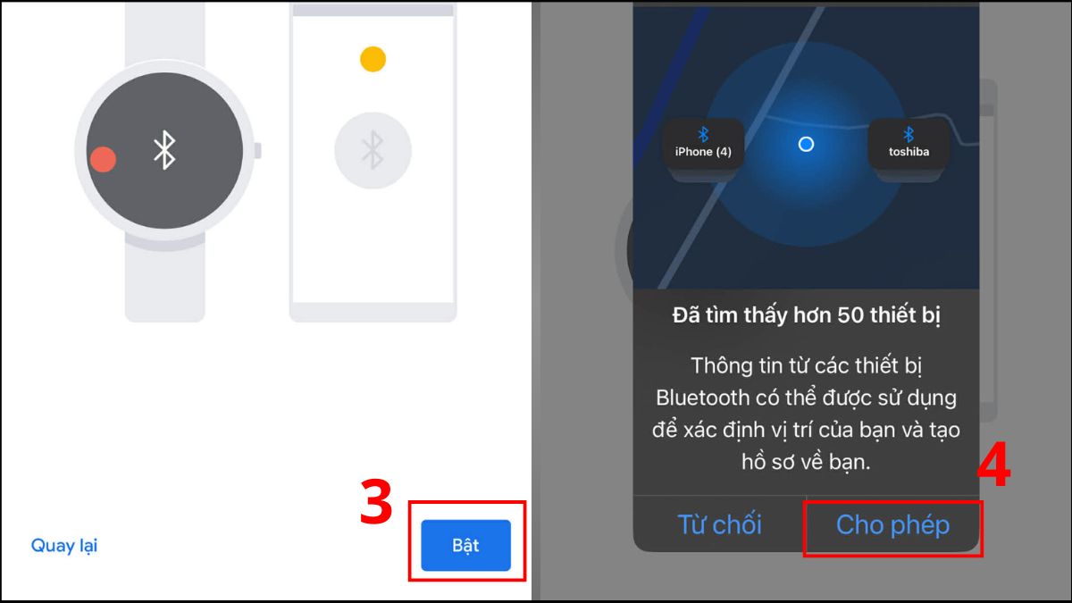 cho phép kết nối đồng hồ thông minh với điện thoại