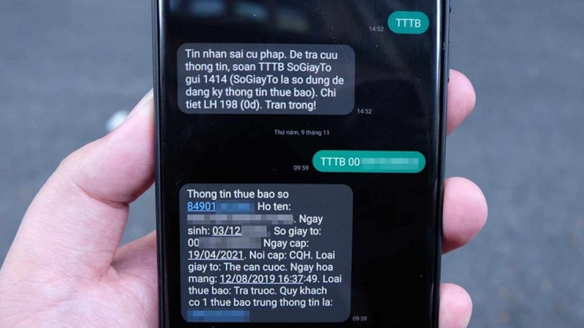 kiểm tra SIM chính chủ