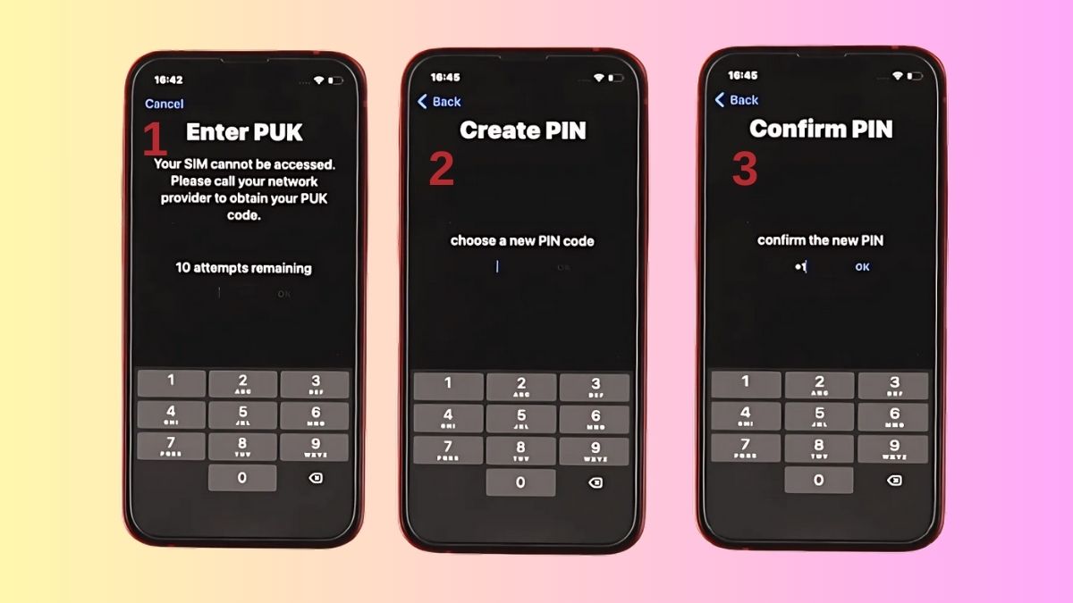 nhập mã puk mở khóa SIM