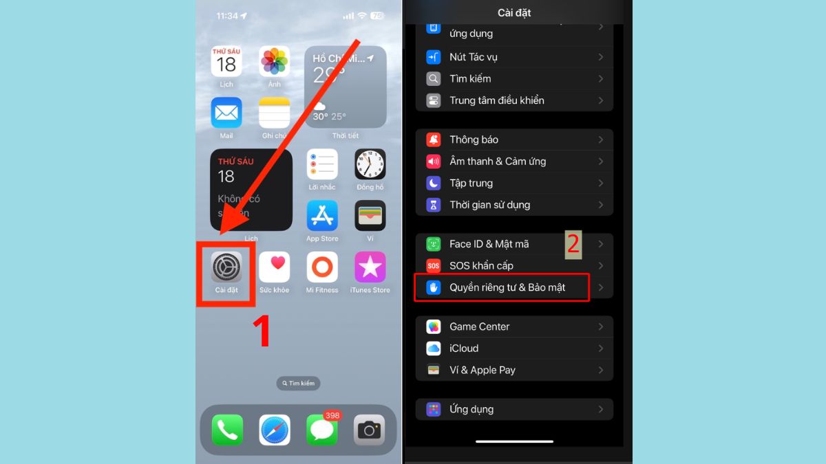 quyền truy cập mạng cục bộ iphone