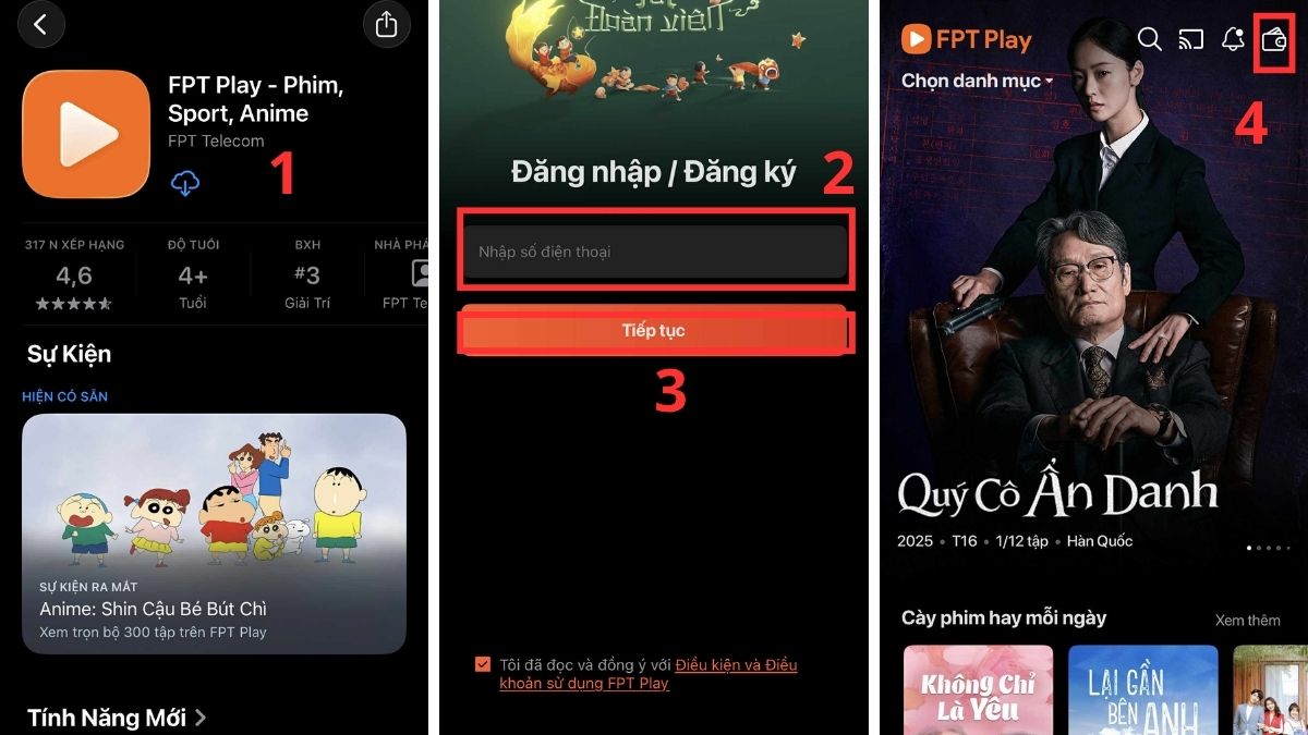 cách mua gói FPT Play trên điện thoại