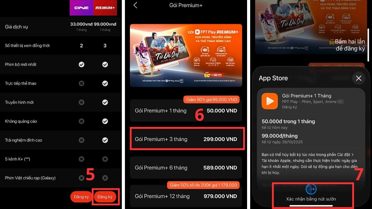 đăng ký mua gói FPT Play trên điện thoại