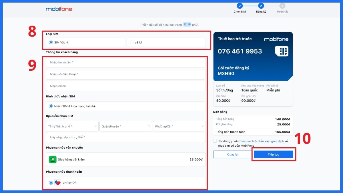 sim mobifone tự chọn số