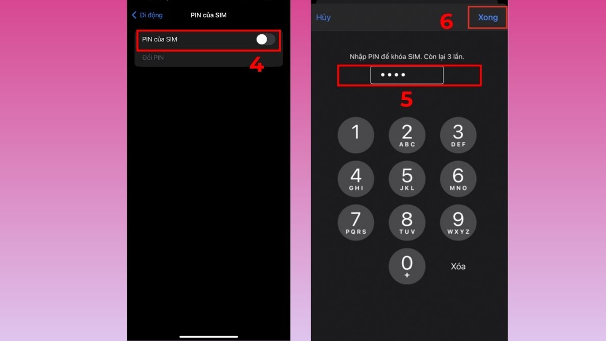 thay đổi mã PIN SIM MobiFone iPhone
