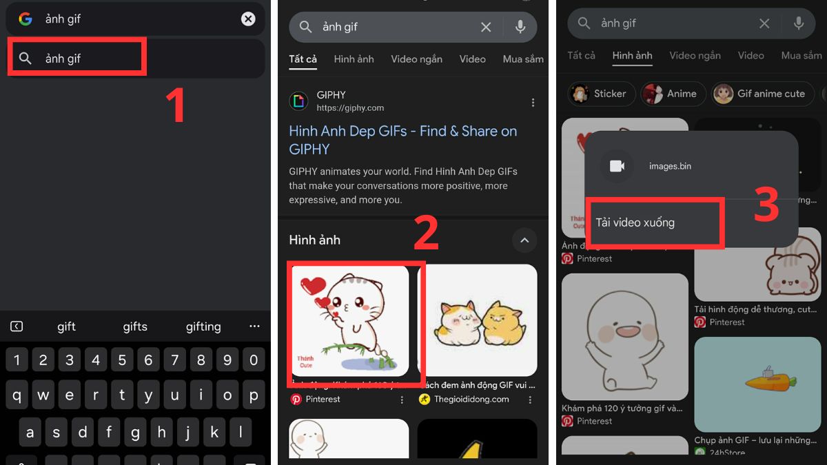 tải gif về điện thoại android