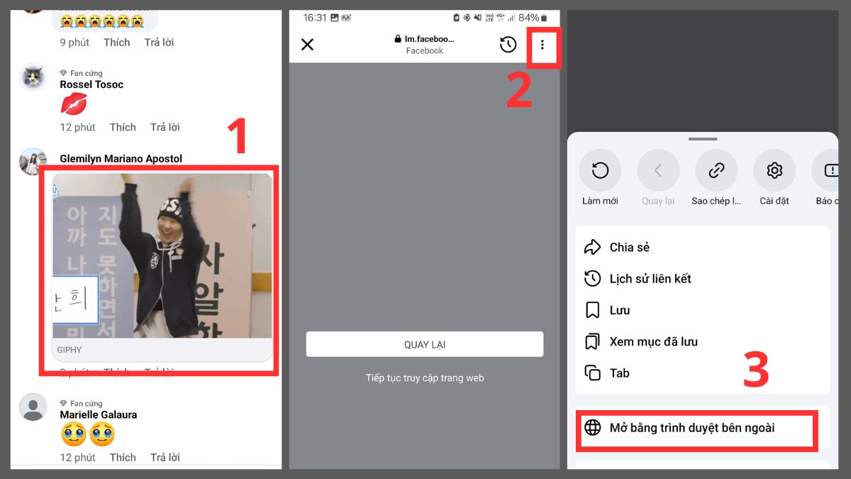 download gif về điện thoại từ Facebook
