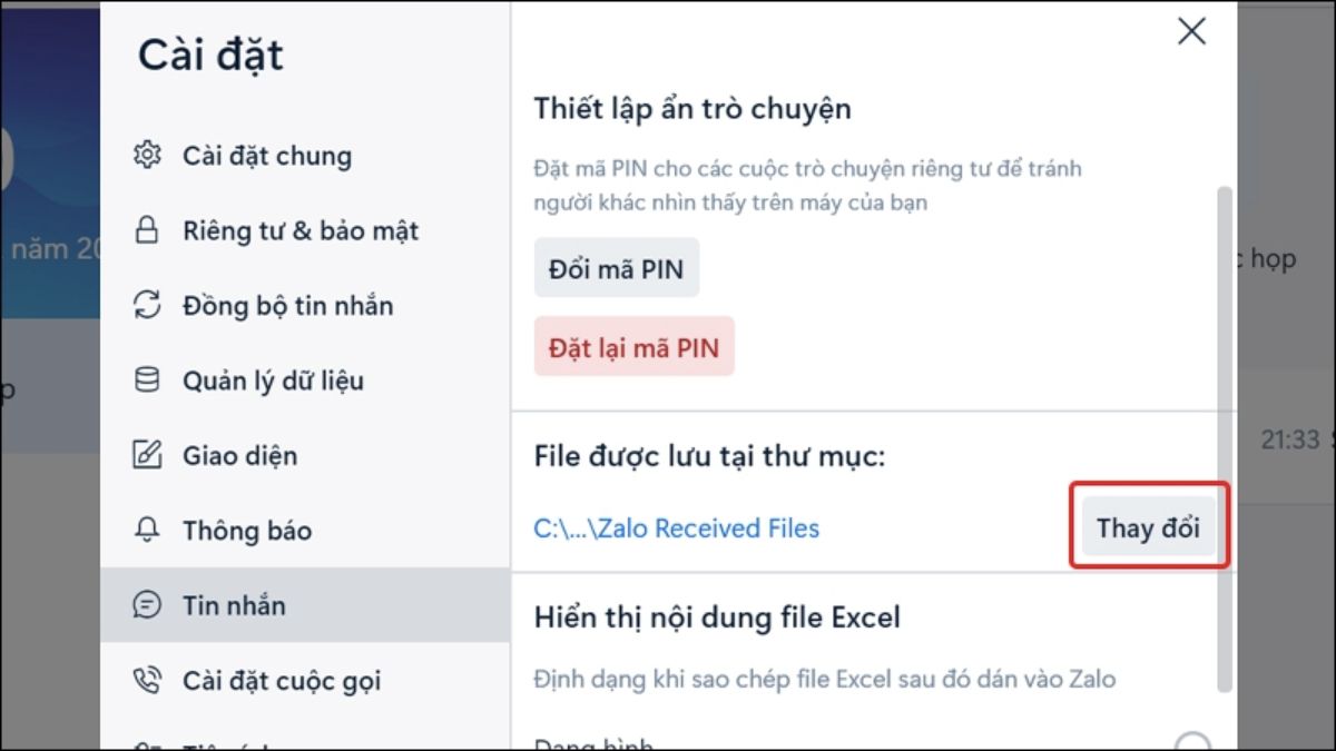 vị trí lưu file Zalo trên laptop