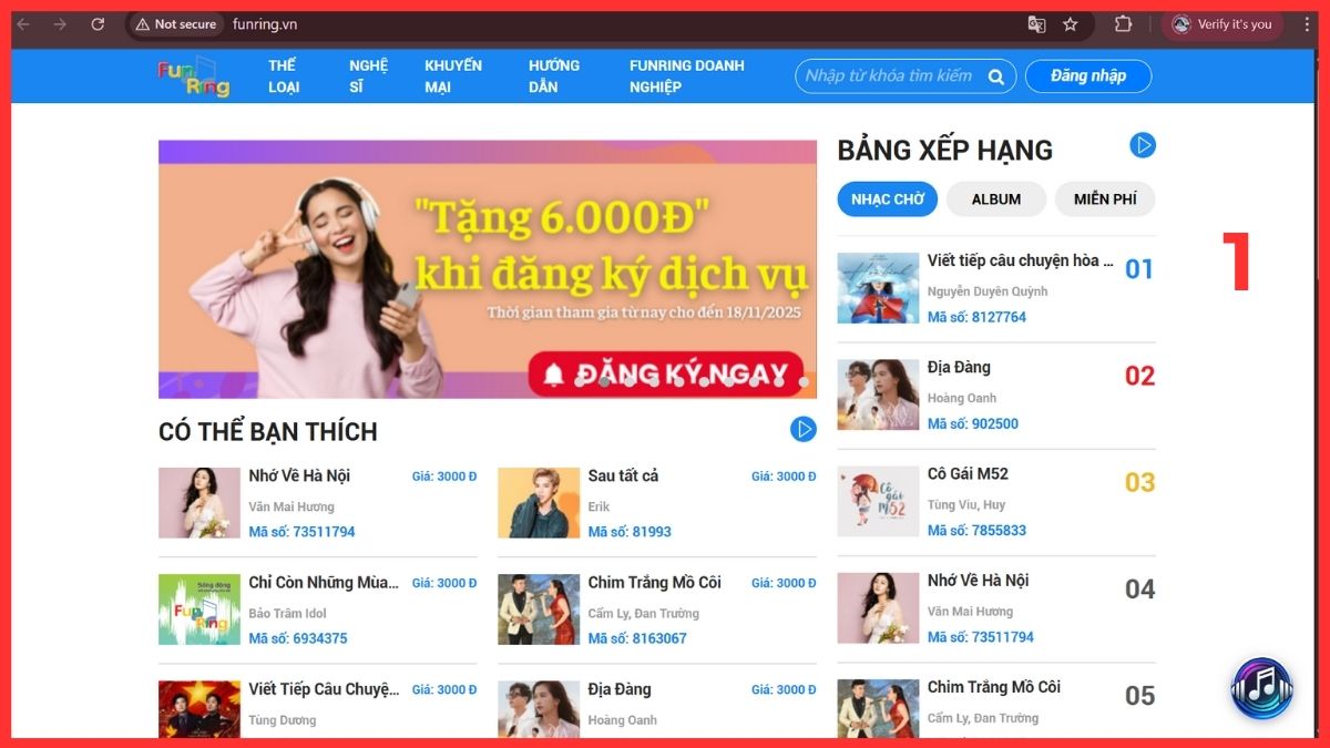 tìm nhạc chờ Mobi