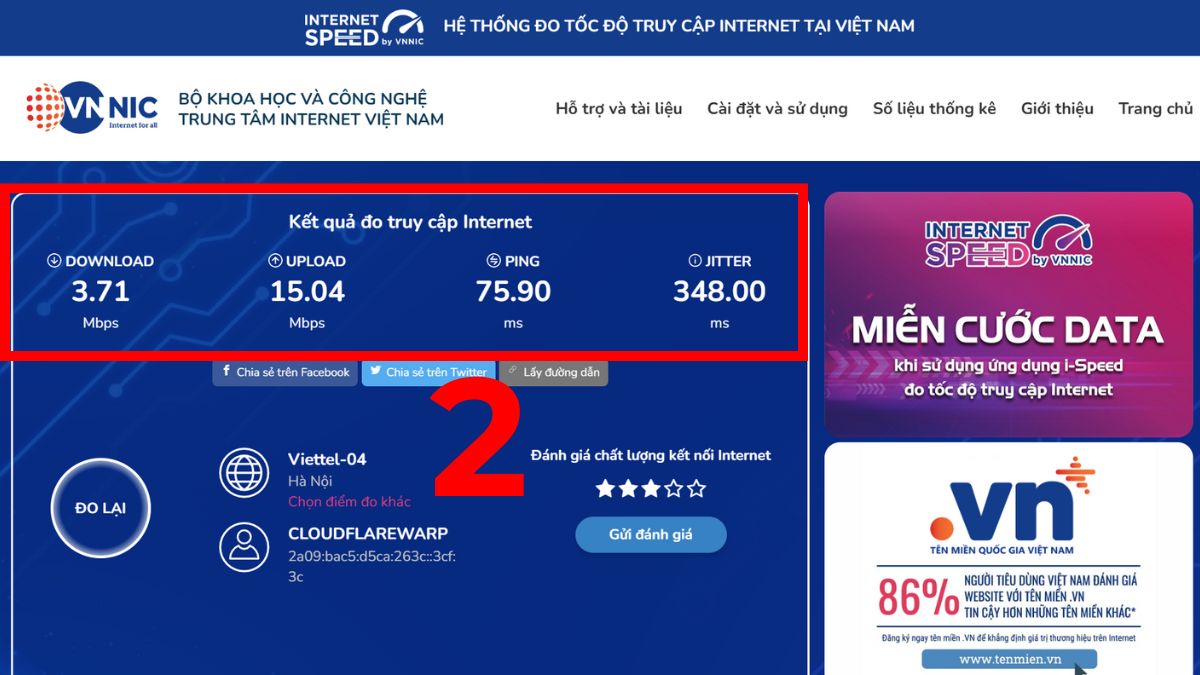 kiểm tra tốc độ WiFi