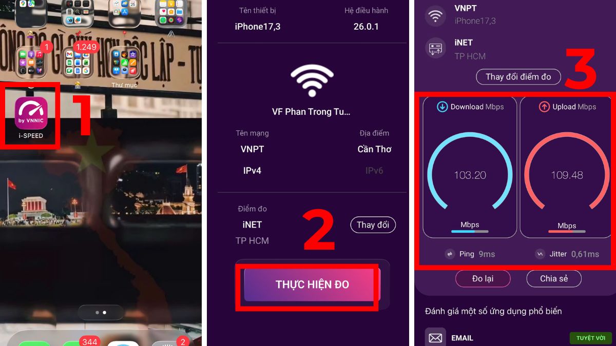 Đo tốc độ WiFi trên điện thoại