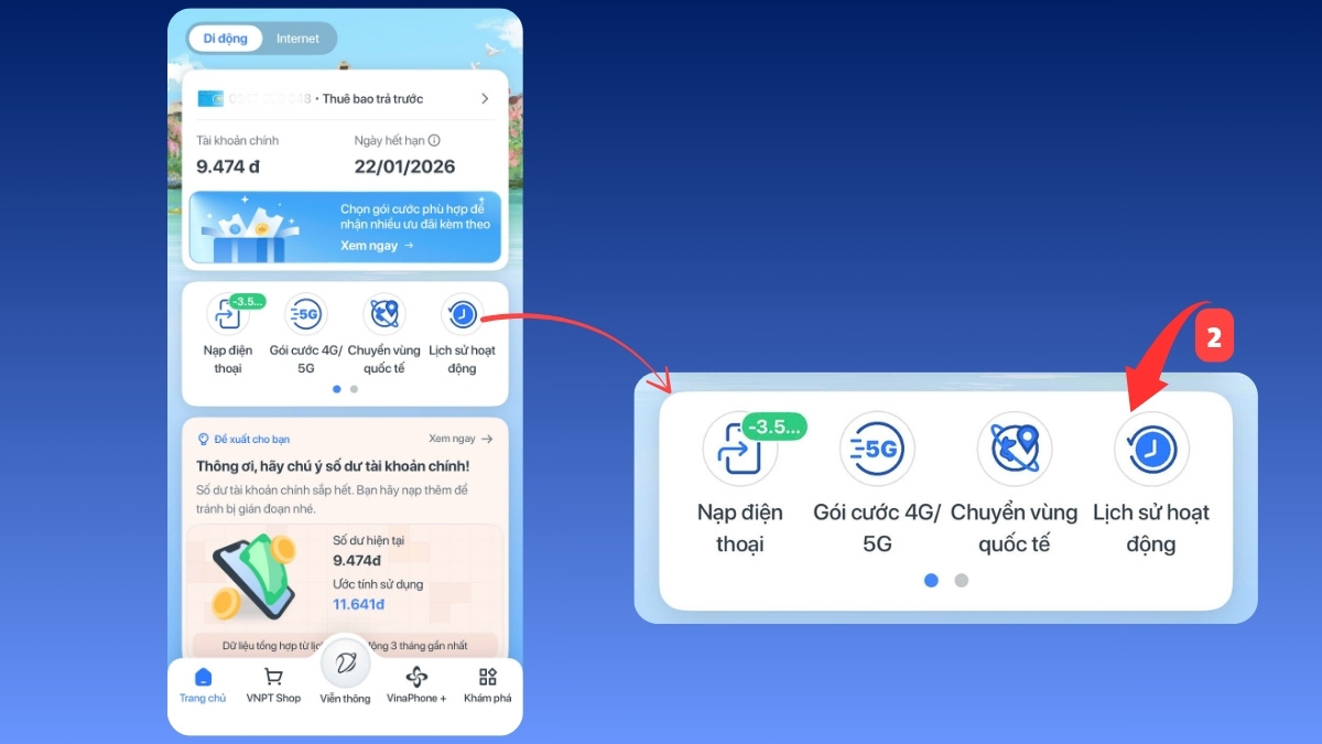 cách tra cứu cuộc gọi đến mạng Vinaphone