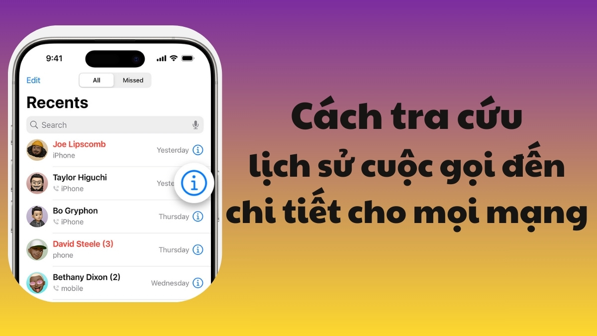 Cách tra cứu lịch sử cuộc gọi đến chi tiết cho mọi mạng
