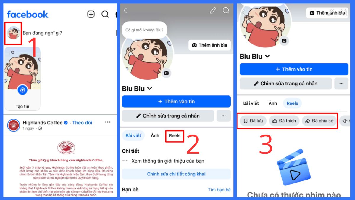 xem lại video Reels đã tương tác trên Facebook