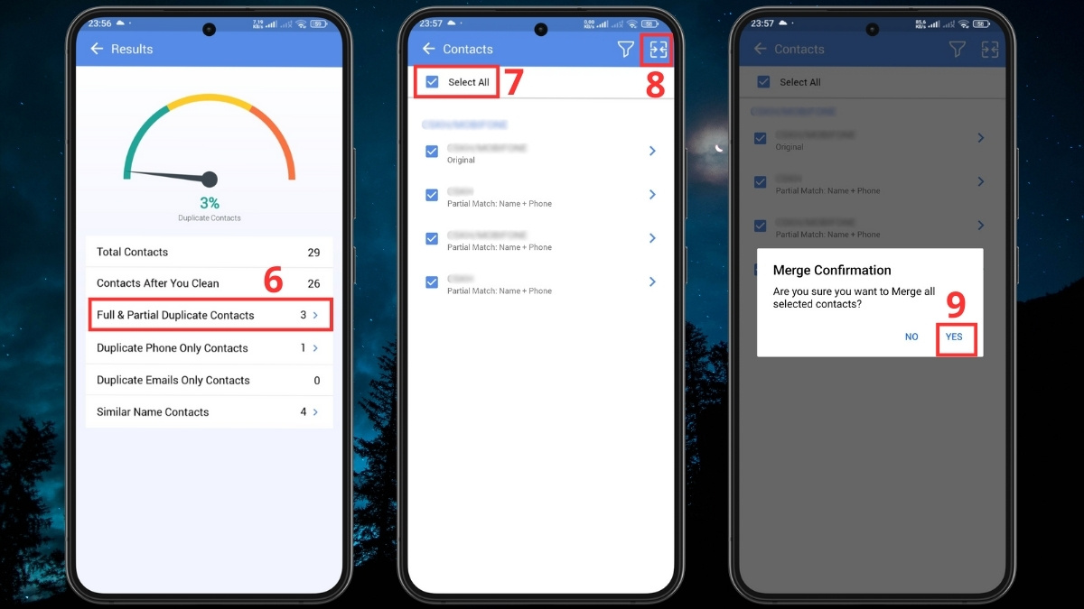 xóa danh bạ realme