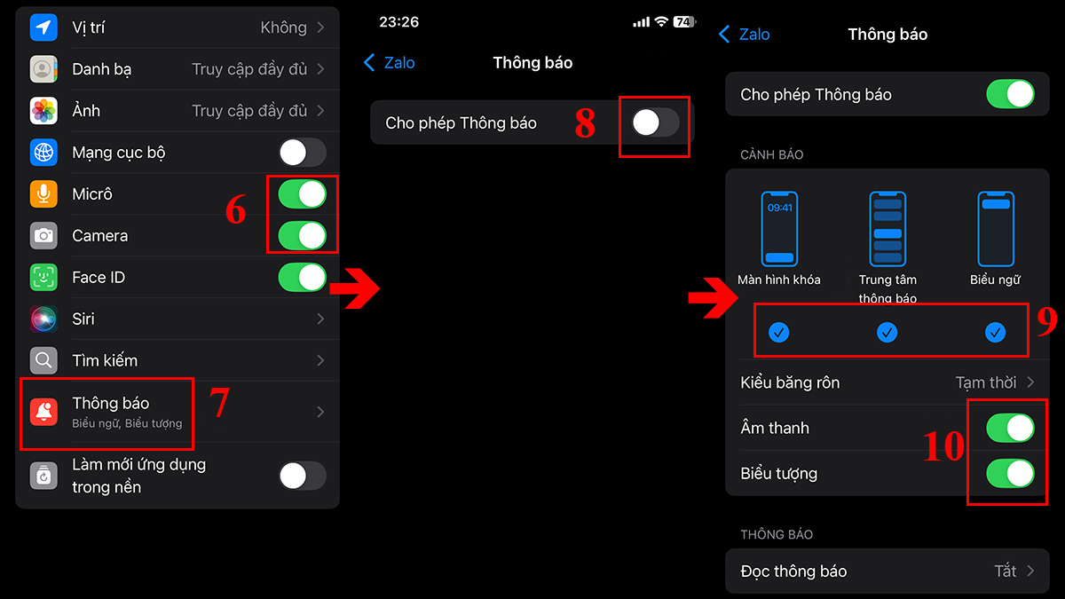 cho phép truy cập zalo