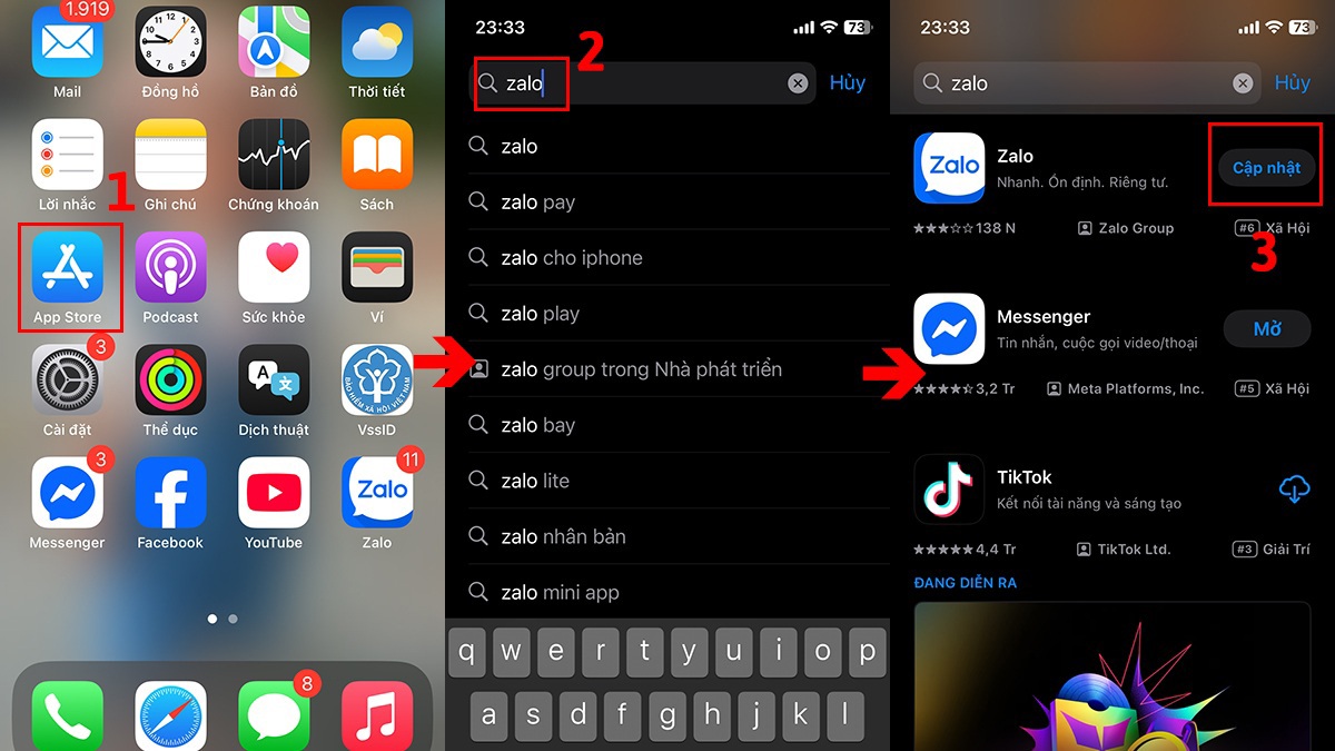 cập nhật Zalo