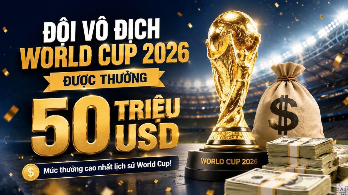 Mức thưởng làm rõ vô địch World Cup 2026 được bao nhiêu tiền.