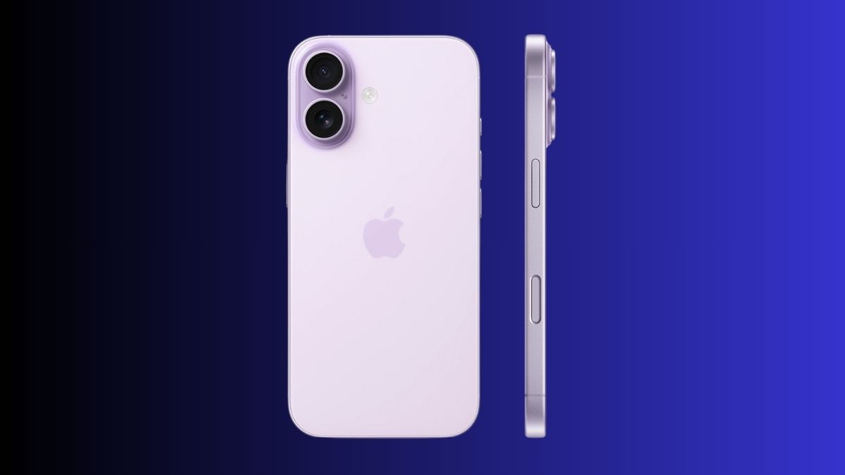 Mẫu điện thoại iPhone màu tím phiên bản iPhone 17 với khung nhôm bóng bẩy sang trọng.