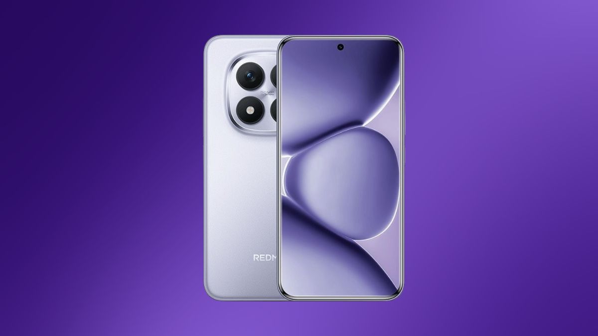 Điện thoại màu tím Xiaomi Redmi Note 15 với màn hình hiển thị tràn viền và sắc tím trẻ trung.