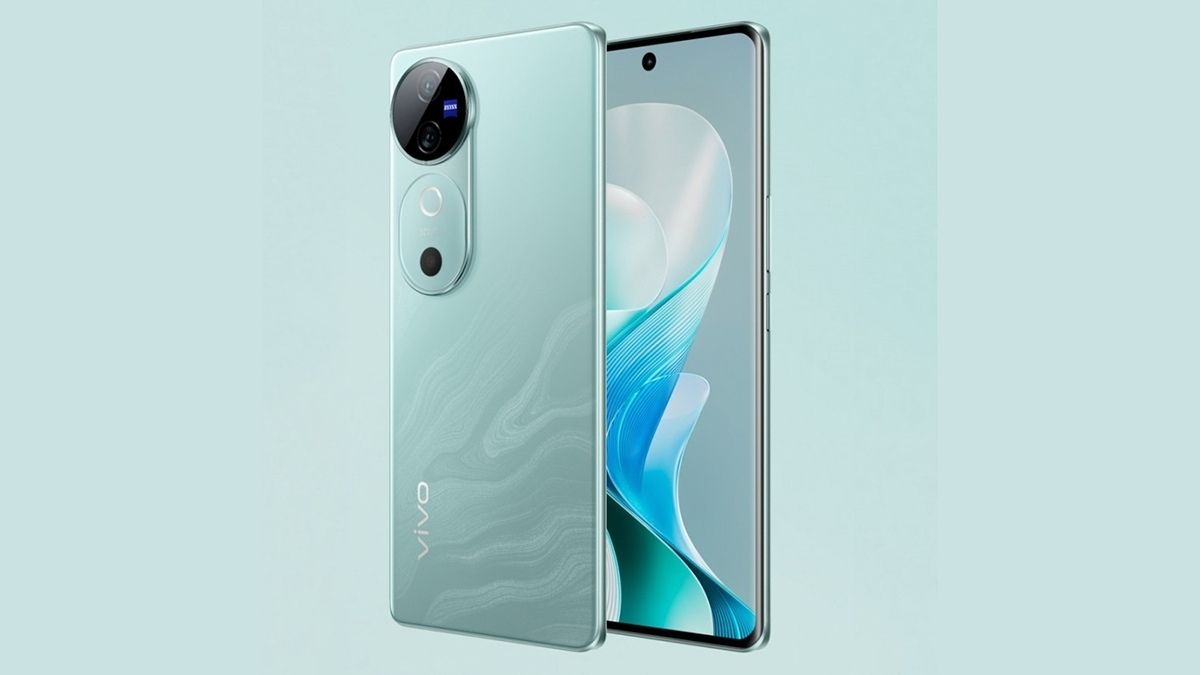Điện thoại Vivo màu xanh V40 Pro sở hữu màn hình cong 3D và sắc xanh thanh khiết.