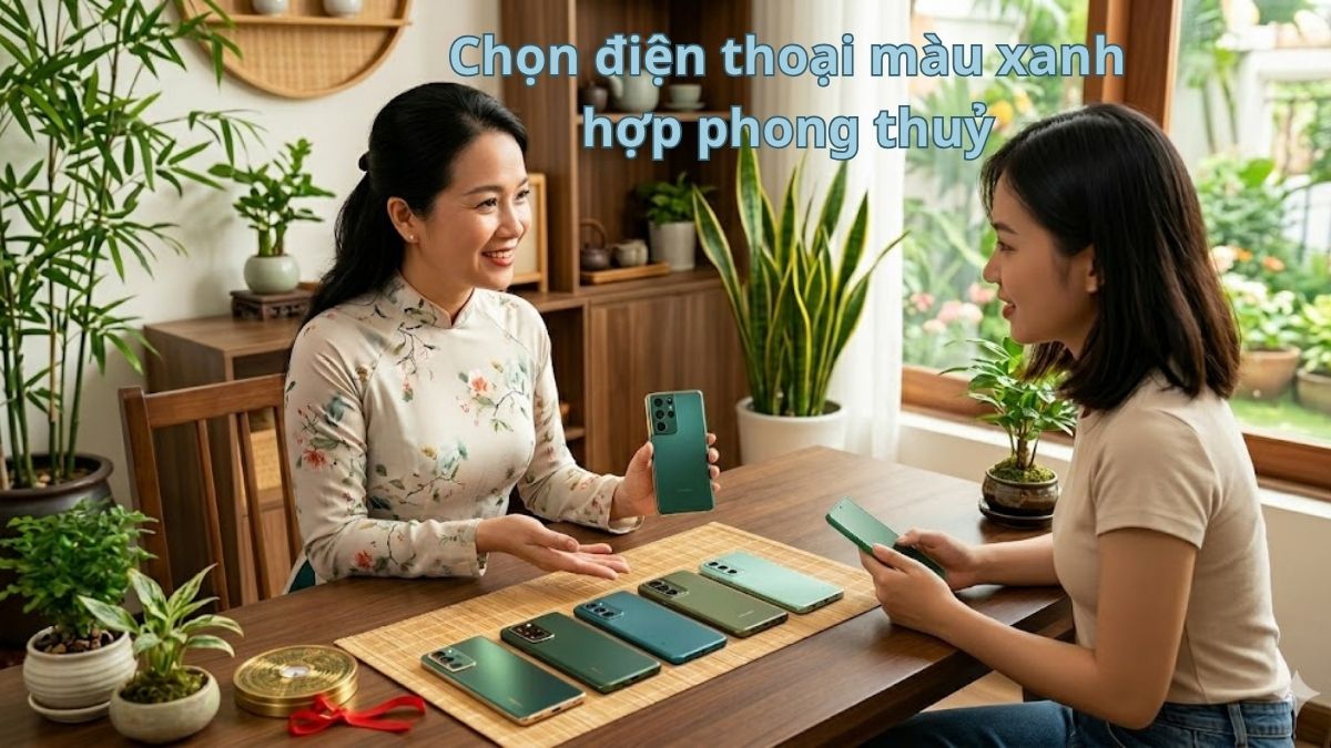 Tư vấn chọn điện thoại màu xanh lá cây và xanh dương hợp phong thủy cho người dùng.