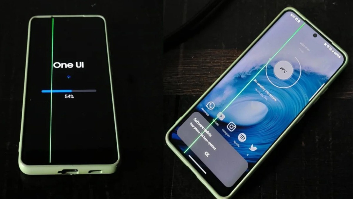 Màn hình bị sọc ngang dọc dẫn đến lỗi điện thoại samsung không lên màn hình.