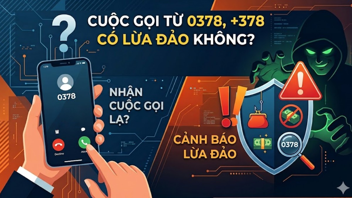 Đồ họa cảnh báo lừa đảo qua điện thoại khi tìm hiểu 0378 là mạng gì