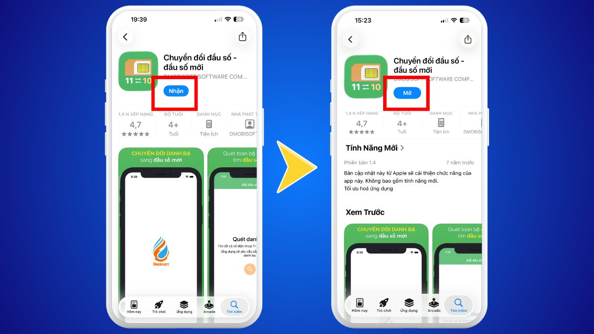 Giao diện App Store hướng dẫn tải ứng dụng đổi đầu số 0765 là mạng nào