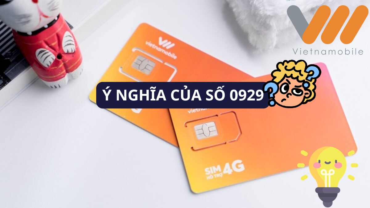 Cặp phôi SIM Vietnamobile màu cam cạnh tượng mèo để xem 0929 là mạng gì