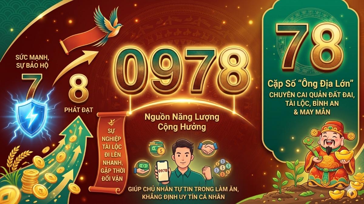 Đồ họa Thần Tài tài lộc biểu thị ý nghĩa SIM phất phát 0978 là mạng nào