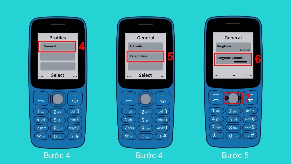 Cách bật tiếng Nokia 105 và điều chỉnh âm lượng nhạc chuông lên mức cao nhất.