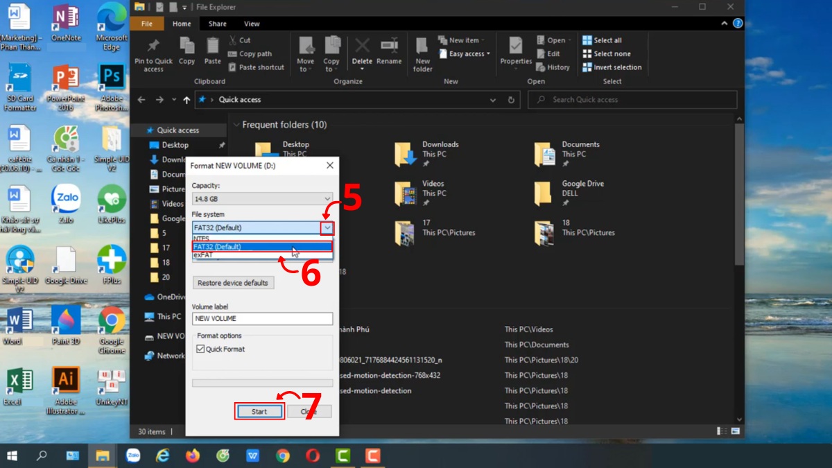 Thiết lập File system phù hợp khi sửa lỗi điện thoại không nhận thẻ nhớ.