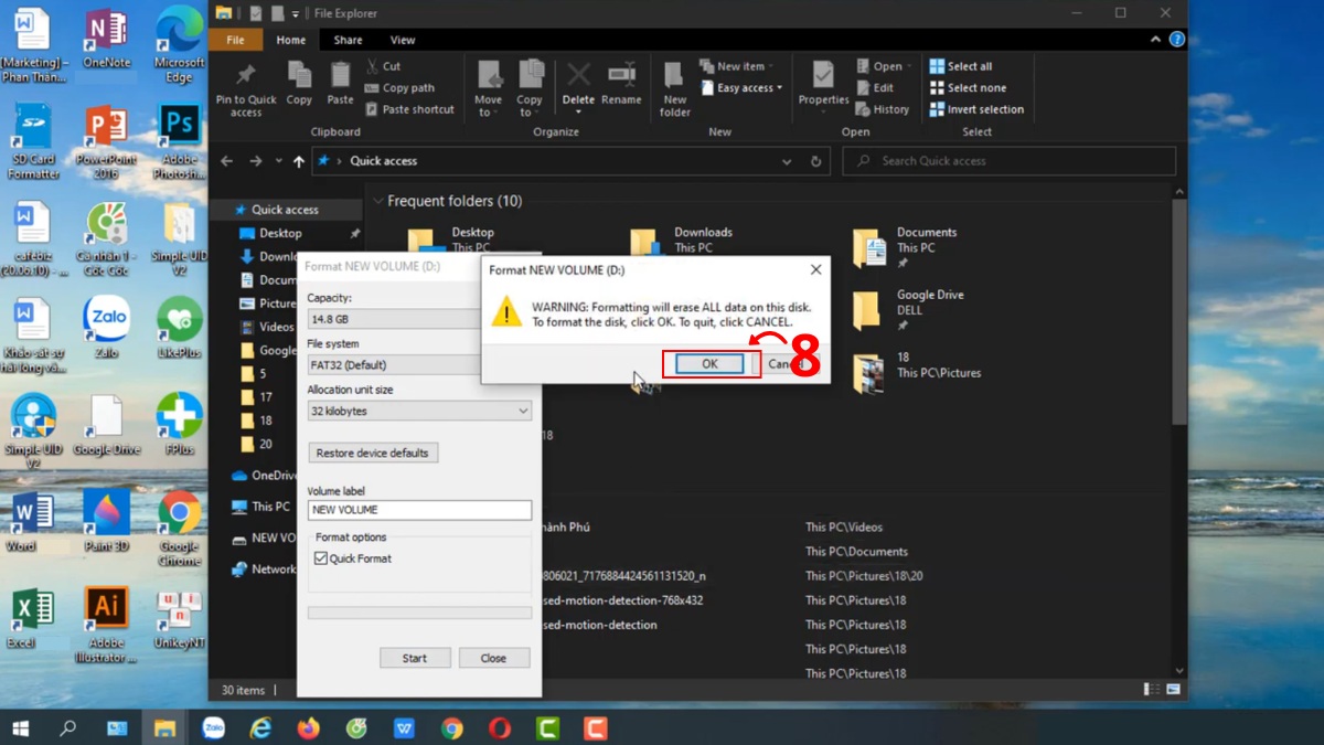 Xác nhận định dạng thẻ nhớ giúp giải quyết lỗi không nhận thẻ nhớ trên điện thoại.
