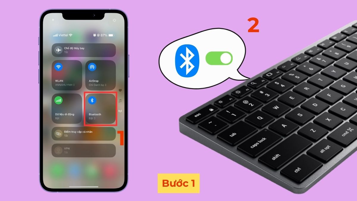 Cài đặt Bluetooth cho iPhone để dùng app hỗ trợ chơi game bằng bàn phím bluetooth ios.