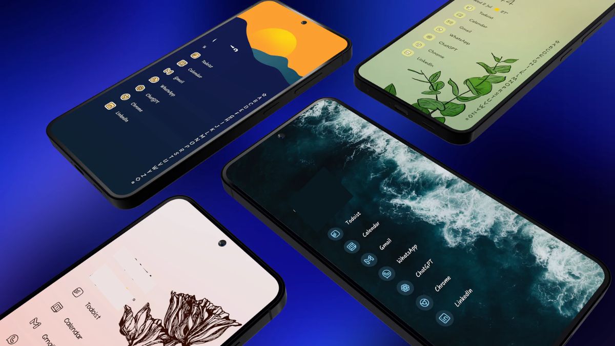 Mẫu giao diện điện thoại theo phong cách tối giản, là app trang trí màn hình điện thoại.