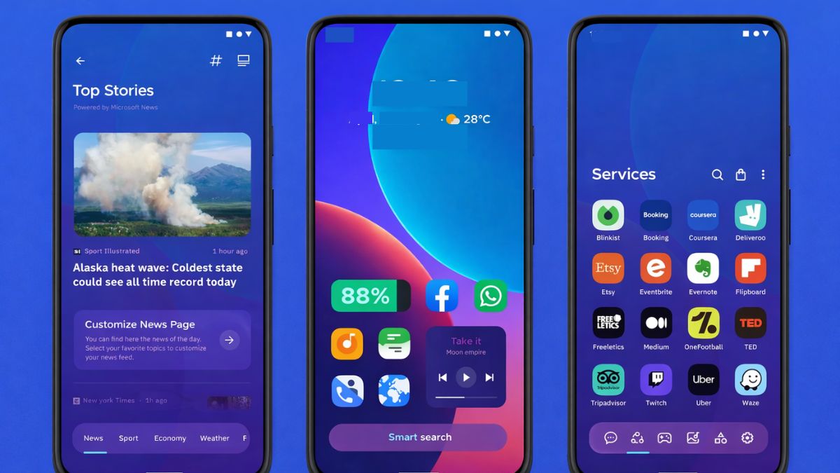 Giao diện thông minh của Smart Launcher 6 giúp trang trí màn hình điện thoại Android gọn gàng.