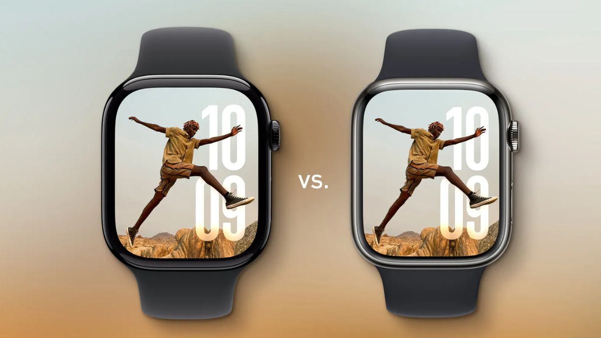 Ảnh so sánh thiết kế mặt trước của apple watch 9 vs 10.