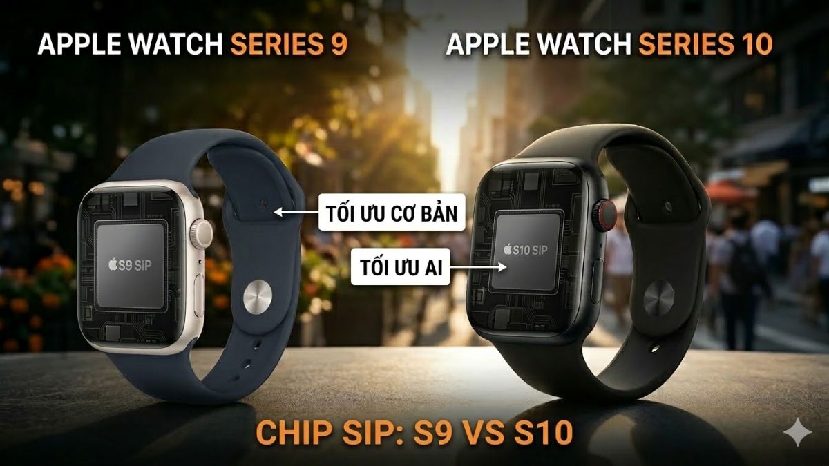 Hiệu năng chip S9 SiP và S10 SiP khi apple watch 9 vs 10.