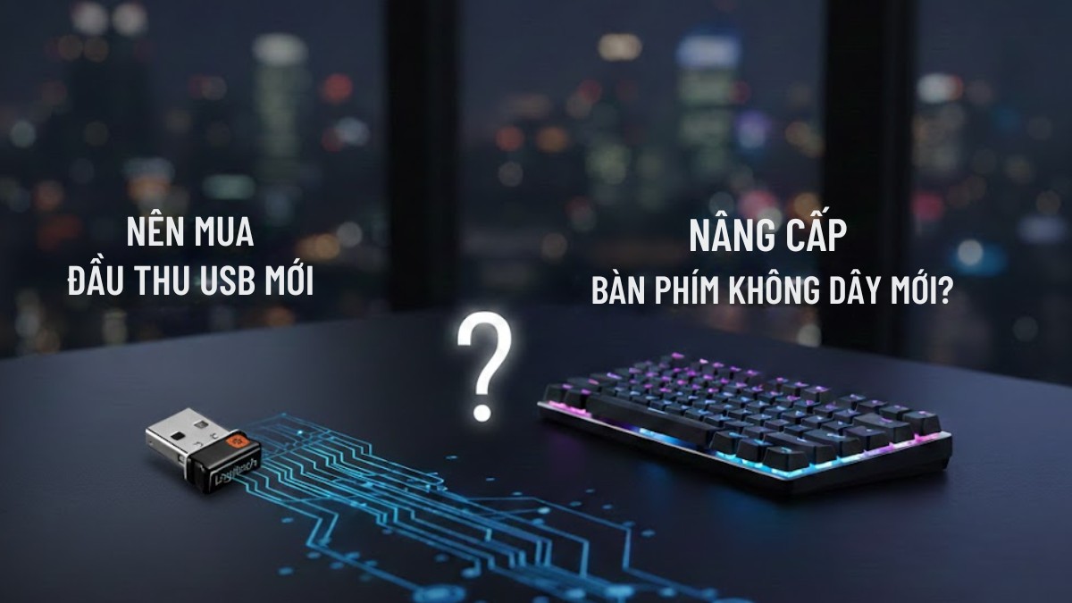 Bảng so sánh việc mua đầu thu USB thay thế và mua mới bàn phím.