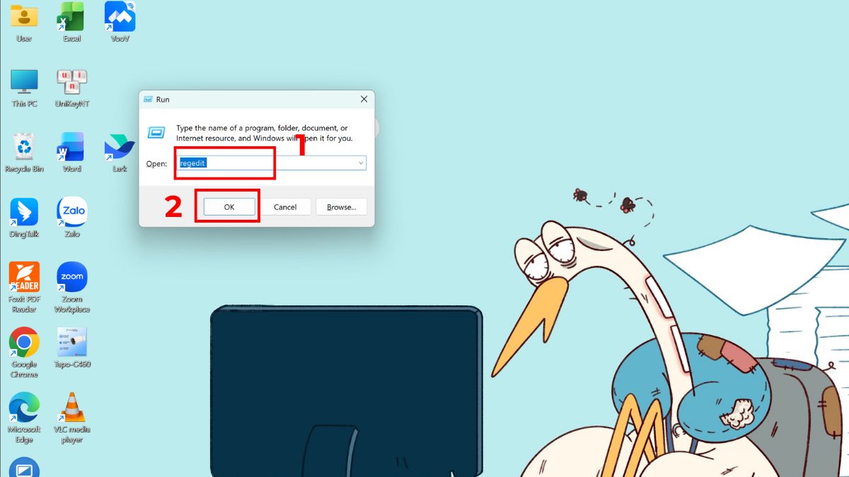 Mở Registry Editor để xử lý lỗi bàn phím máy tính bị khóa không gõ được một cách triệt để.