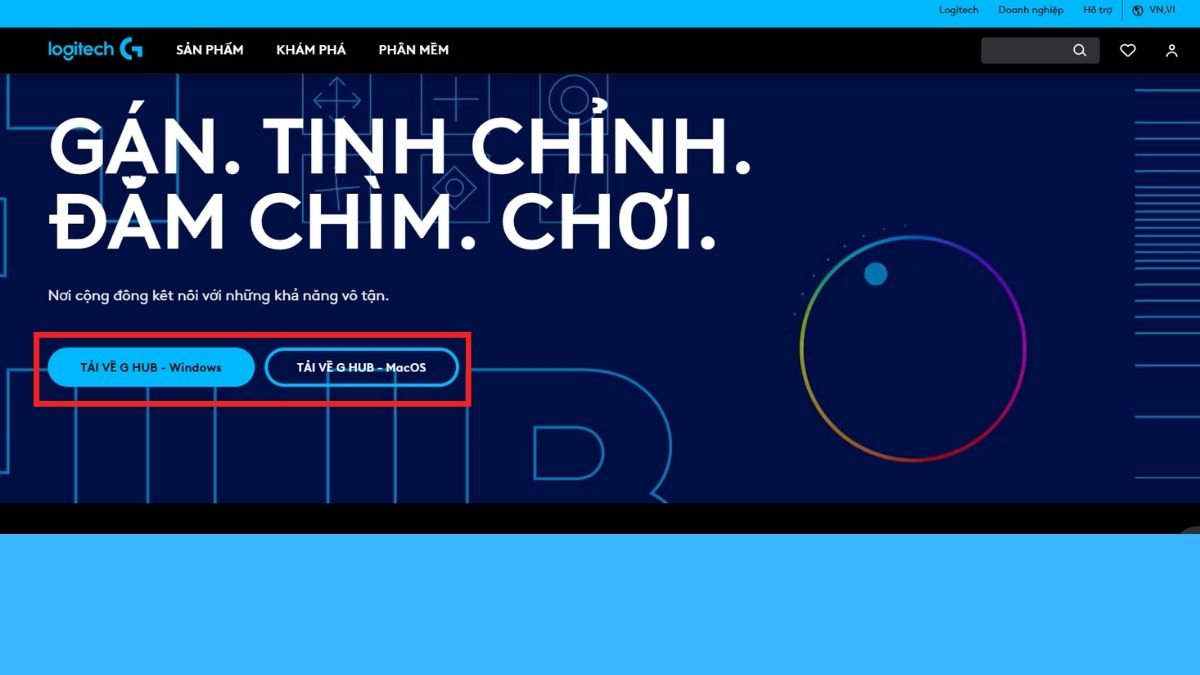 Truy cập trang chủ tải phần mềm hỗ trợ cài đặt bàn phím máy tính gaming chuyên sâu.