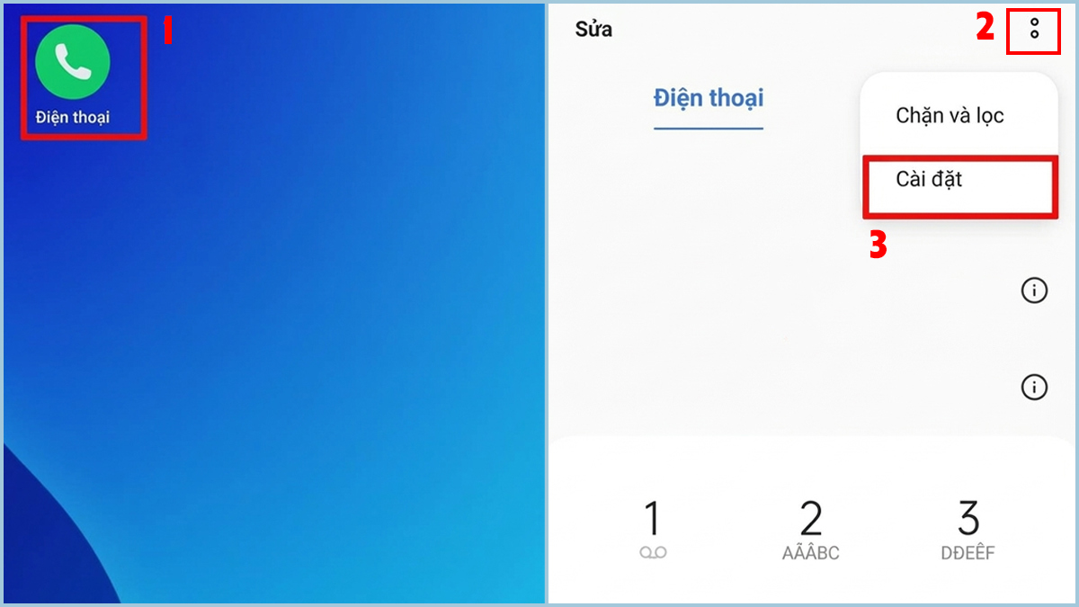 Truy cập cài đặt để thực hiện cài đặt cuộc gọi chờ trên Android Xiaomi.
