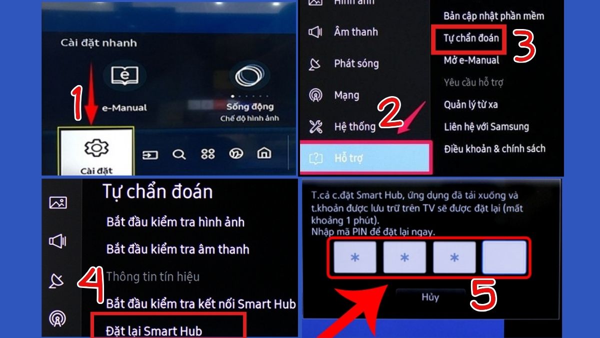 Cách cài đặt lại tivi Samsung thông minh bằng tính năng đặt lại Smart Hub nhanh chóng.