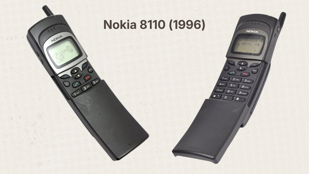 Các đời máy Nokia cổ với thiết kế hình quả chuối độc đáo của Nokia 8110.