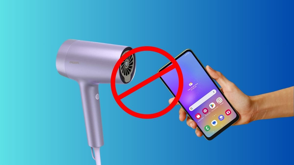 Cảnh báo không dùng máy sấy tóc nóng là cách đẩy nước ra khỏi điện thoại sai lầm.