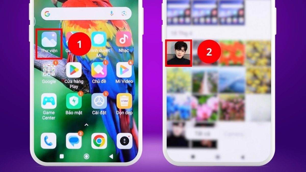 Giao diện Thư viện Vivo khi người dùng tìm cách để đặt video làm hình nền điện thoại.